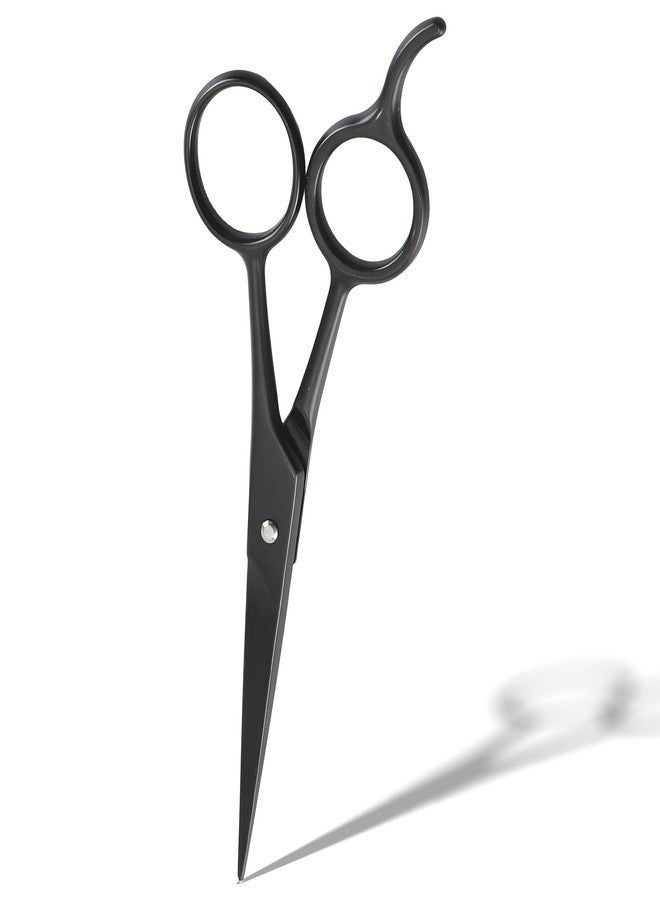 Zoolinn Sharp Stainless Steel Shears - Black - Professional Beard & Mustache Scissors for Precise Trimming of Facial Hair, Eyebrows, and Mustache - Image 1
